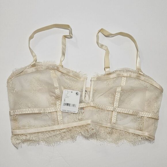 FP Intimately - S, M - Layer in Lace Bustier Underwire Bra Ivory Free People - Picture 9 of 9